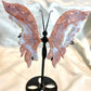 Pink Agate Butterfly on Stand
