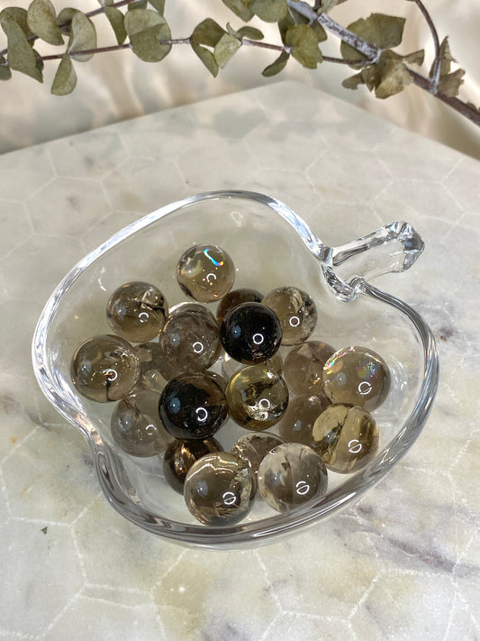 Smoky Quartz Mini Spheres w/ Rainbows